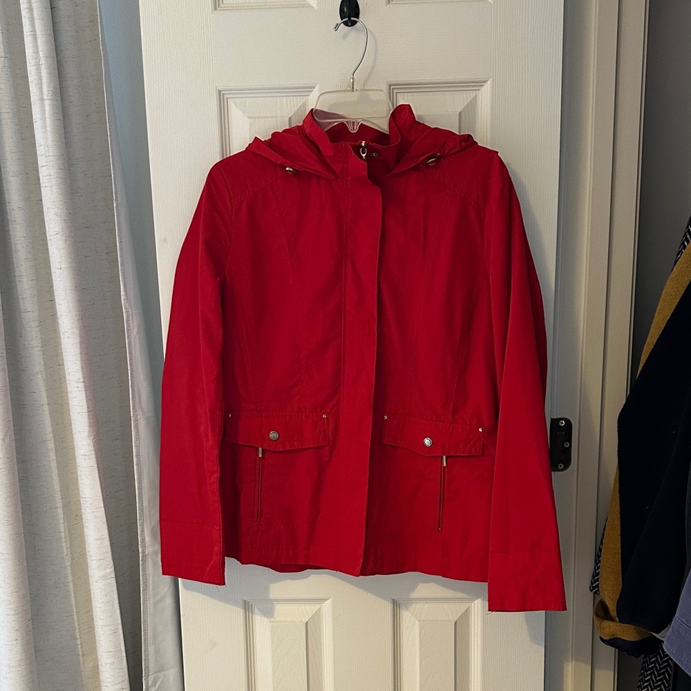 Weatherproof Red Rain Coat for Women Medium